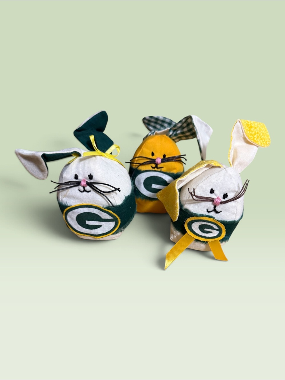 Green Bay Packers Easter Bunny Plush Decor Set of 3